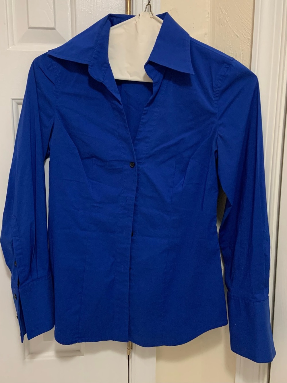 Express Women's Button-Down Shirt in Cobalt Blue